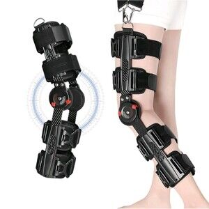 Carbon Fiber Unloader Knee Brace,Hinged Brace Knee Immobilizer Support Post Op